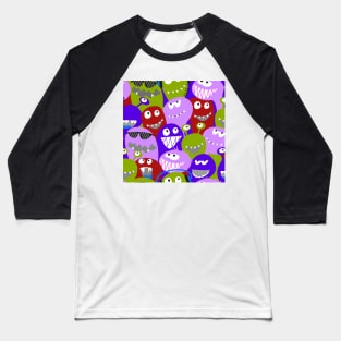 monster fun - red, green, lilac Baseball T-Shirt